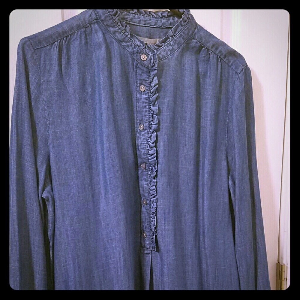 NWT Loft Chambray long sleeve dress